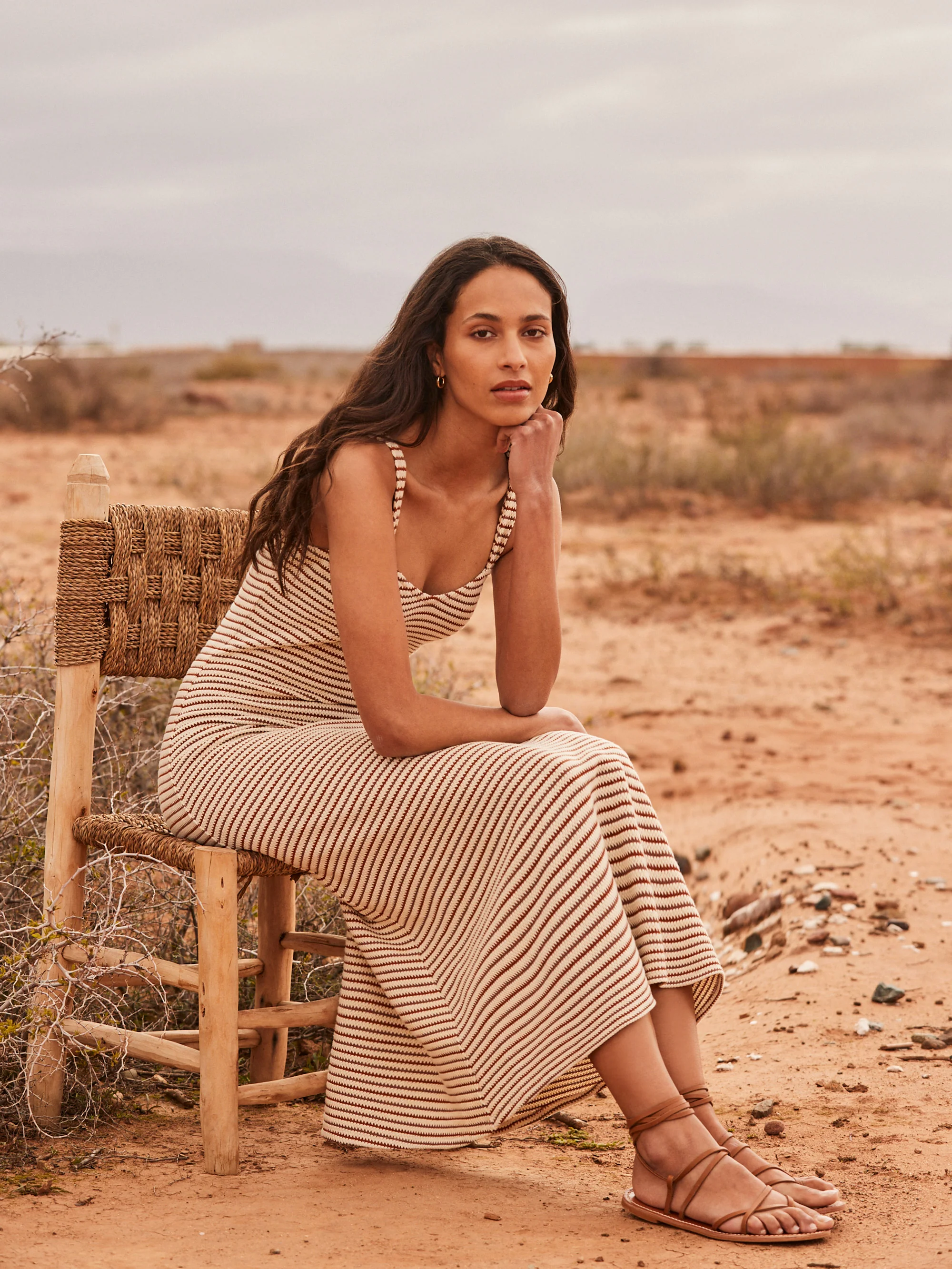 Petite Striped Knitted Dress